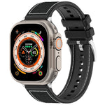 Correia de Relógio Oficial em Silicone com Trança Híbrida de Nylon e Fivela, Para Apple Watch 42mm, Para Apple Watch 38mm