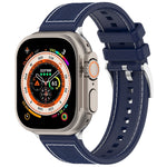 Correia de Relógio Oficial em Silicone com Trança Híbrida de Nylon e Fivela, Para Apple Watch 42mm, Para Apple Watch 38mm