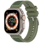 Correia de Relógio Oficial em Silicone com Trança Híbrida de Nylon e Fivela, Para Apple Watch 42mm, Para Apple Watch 38mm
