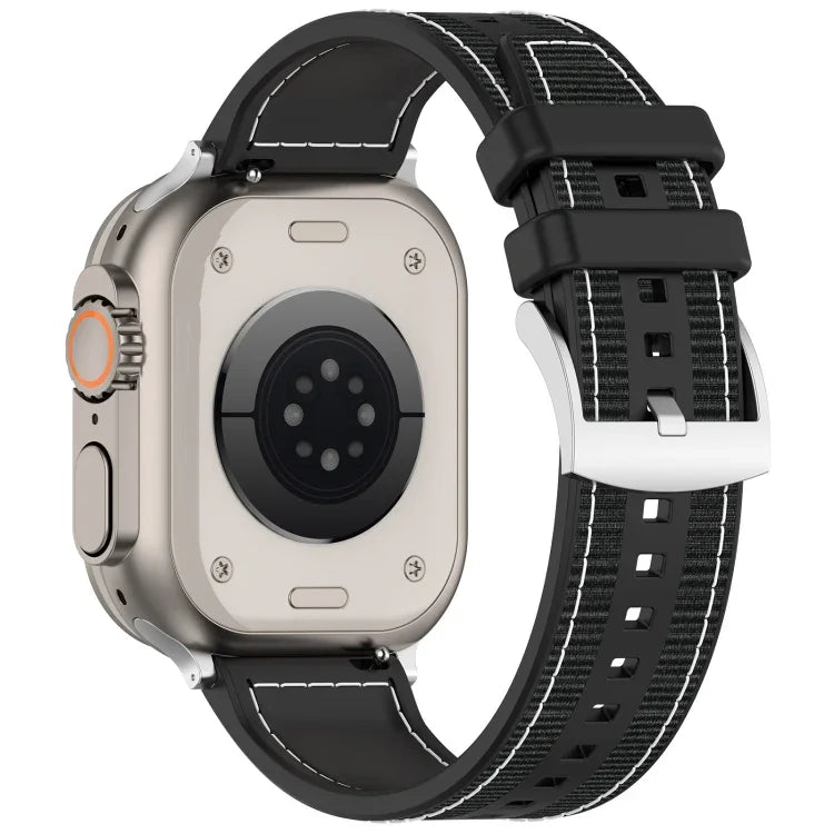 Official Buckle Hybrid Nylon Braid Silicone Watch Band, For Apple Watch 42mm, For Apple Watch 38mm