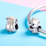Contas Pequeno Hamster em Prata Esterlina S925 Acessórios para Pulseira e Colar DIY