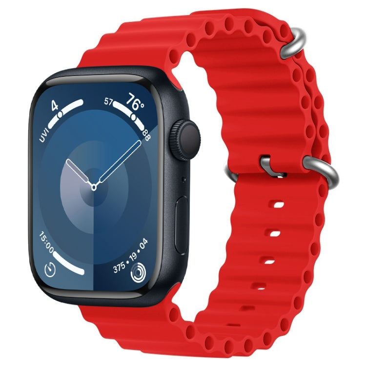 ZGA Ocean Silicone Watch Band, For Apple Watch Series 10 46mm, For Apple Watch Series 10 42mm, For Apple Watch SE 2023 44mm, For Apple Watch Ultra 2 49mm, For Apple Watch Series 9 45mm, For Apple Watch Ultra 49mm, For Apple Watch Series 8 45mm         ...