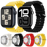 Correia de Relógio ZGA Ocean em Silicone, Para Apple Watch Series 4 44mm, Para Apple Watch Series 3 42mm, Para Apple Watch Series 2 42mm, Para Apple Watch 42mm