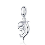 Pendente Golfinho em Prata Esterlina S925 Acessórios para Pulseira e Colar DIY