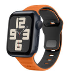 Correia de relógio em silicone com fivela invertida e textura ondulada, para Apple Watch Series 10 46mm, para Apple Watch Series 10 42mm, para Apple Watch SE 2023 44mm, para Apple Watch SE 2023 40mm