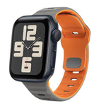 Correia de relógio em silicone com fivela invertida e textura ondulada, para Apple Watch Series 10 46mm, para Apple Watch Series 10 42mm, para Apple Watch SE 2023 44mm, para Apple Watch SE 2023 40mm