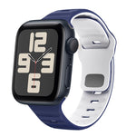 Correia de relógio em silicone com fivela invertida e textura ondulada, para Apple Watch Series 10 46mm, para Apple Watch Series 10 42mm, para Apple Watch SE 2023 44mm, para Apple Watch SE 2023 40mm