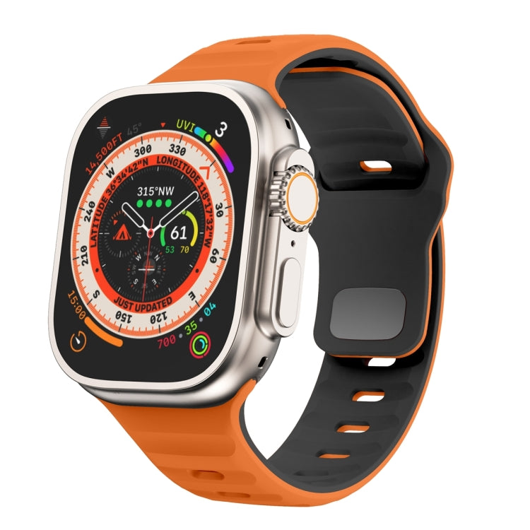 Correia de relógio em silicone com fivela invertida e textura ondulada, para Apple Watch Ultra 2 49mm, para Apple Watch Series 9 45mm, para Apple Watch Series 9 41mm, para Apple Watch Ultra 49mm