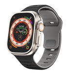 Correia de relógio em silicone com fivela invertida e textura ondulada, para Apple Watch Ultra 2 49mm, para Apple Watch Series 9 45mm, para Apple Watch Series 9 41mm, para Apple Watch Ultra 49mm