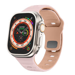 Correia de relógio em silicone com fivela invertida e textura ondulada, para Apple Watch Ultra 2 49mm, para Apple Watch Series 9 45mm, para Apple Watch Series 9 41mm, para Apple Watch Ultra 49mm