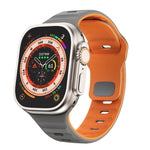 Correia de relógio em silicone com fivela invertida e textura ondulada, para Apple Watch Ultra 2 49mm, para Apple Watch Series 9 45mm, para Apple Watch Series 9 41mm, para Apple Watch Ultra 49mm