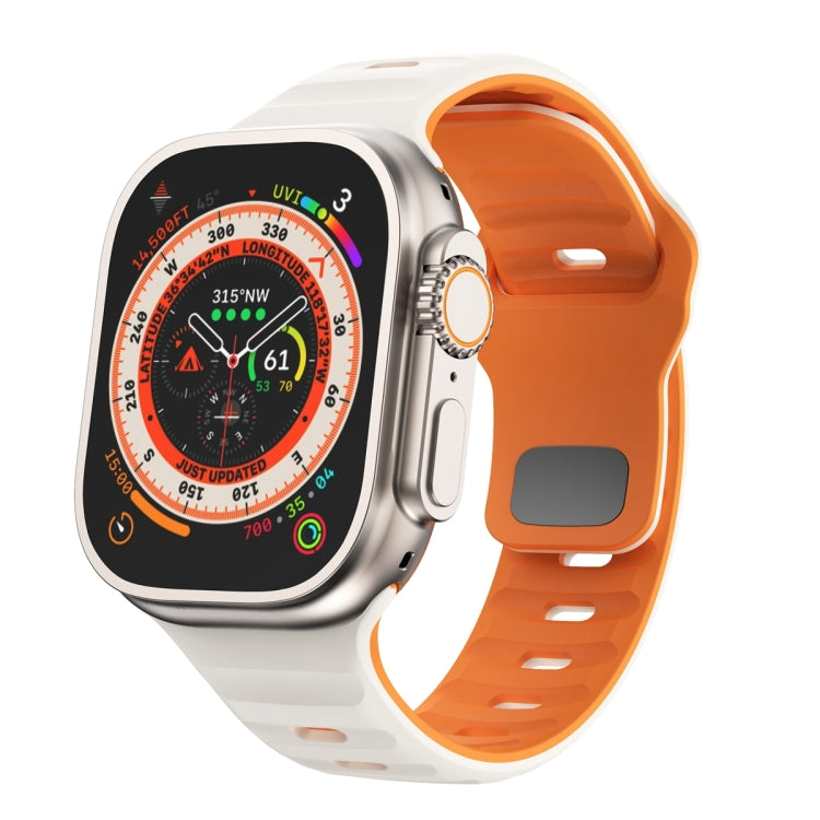 Correia de relógio em silicone com fivela invertida e textura ondulada, para Apple Watch Ultra 2 49mm, para Apple Watch Series 9 45mm, para Apple Watch Series 9 41mm, para Apple Watch Ultra 49mm