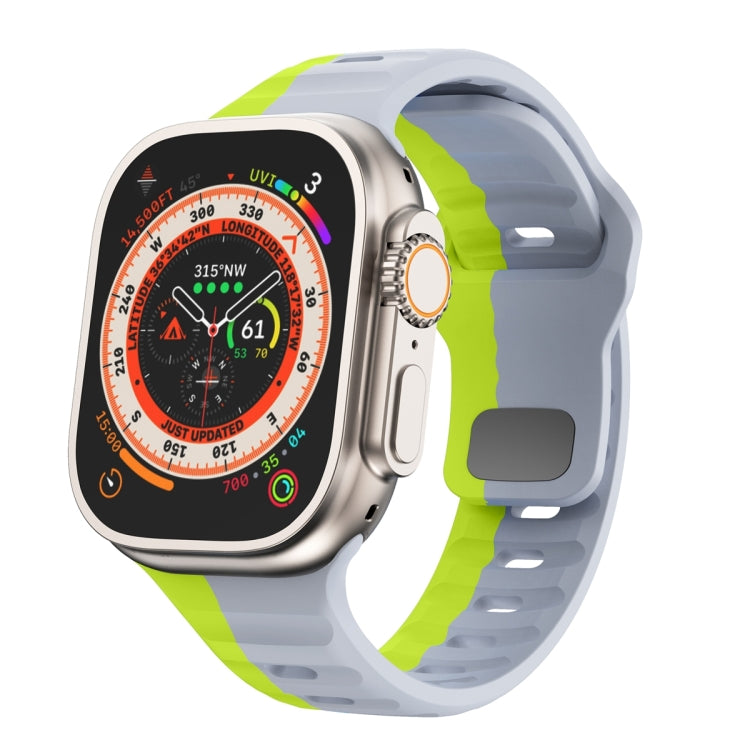 Correia de relógio em silicone com fivela invertida e textura ondulada, para Apple Watch Ultra 2 49mm, para Apple Watch Series 9 45mm, para Apple Watch Series 9 41mm, para Apple Watch Ultra 49mm
