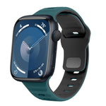 Correia de relógio em silicone com fivela invertida e textura ondulada, para Apple Watch Ultra 2 49mm, para Apple Watch Series 9 45mm, para Apple Watch Series 9 41mm, para Apple Watch Ultra 49mm