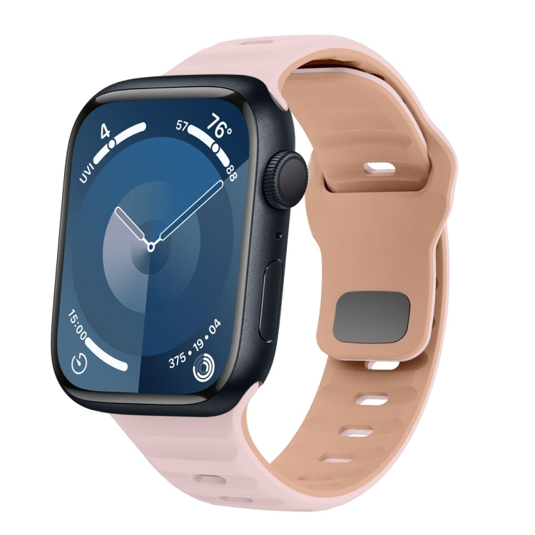 Correia de relógio em silicone com fivela invertida e textura ondulada, para Apple Watch Ultra 2 49mm, para Apple Watch Series 9 45mm, para Apple Watch Series 9 41mm, para Apple Watch Ultra 49mm