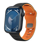 Correia de relógio em silicone com fivela invertida e textura ondulada, para Apple Watch Ultra 2 49mm, para Apple Watch Series 9 45mm, para Apple Watch Series 9 41mm, para Apple Watch Ultra 49mm