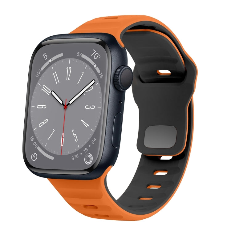 Correia de relógio em silicone com fivela invertida e textura ondulada, para Apple Watch Series 8 41mm, para Apple Watch Series 8 45mm, para Apple Watch SE 2022 40mm, para Apple Watch SE 2022 44mm