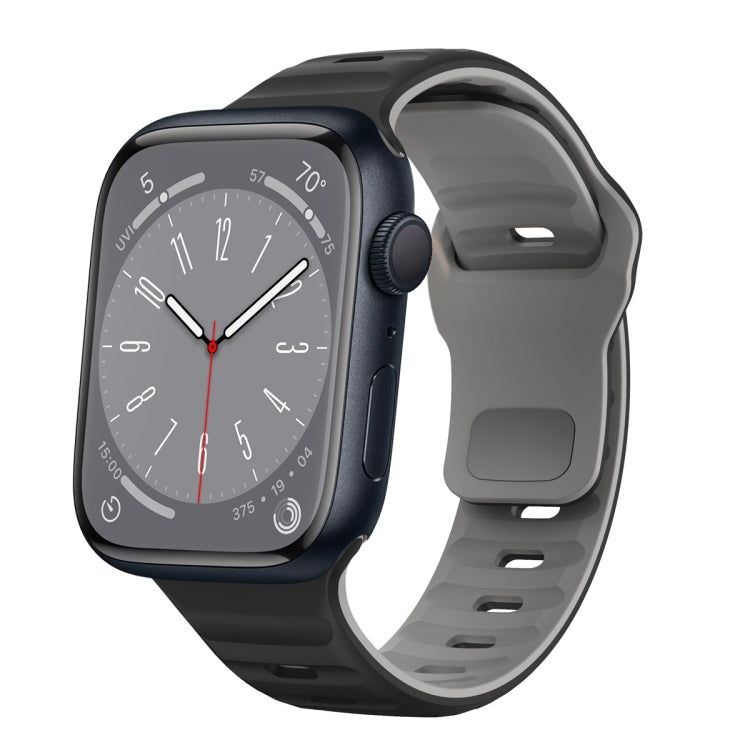 Correia de relógio em silicone com fivela invertida e textura ondulada, para Apple Watch Series 8 41mm, para Apple Watch Series 8 45mm, para Apple Watch SE 2022 40mm, para Apple Watch SE 2022 44mm
