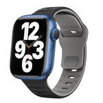 Correia de relógio em silicone com fivela invertida e textura ondulada, para Apple Watch Series 7 41mm, para Apple Watch Series 7 45mm, para Apple Watch SE 40mm, para Apple Watch SE 44mm