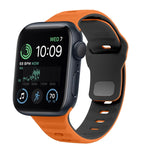 Correia de relógio em silicone com fivela invertida e textura ondulada, para Apple Watch Series 7 41mm, para Apple Watch Series 7 45mm, para Apple Watch SE 40mm, para Apple Watch SE 44mm