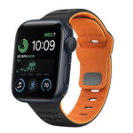 Correia de relógio em silicone com fivela invertida e textura ondulada, para Apple Watch Series 7 41mm, para Apple Watch Series 7 45mm, para Apple Watch SE 40mm, para Apple Watch SE 44mm