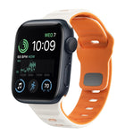 Correia de relógio em silicone com fivela invertida e textura ondulada, para Apple Watch Series 7 41mm, para Apple Watch Series 7 45mm, para Apple Watch SE 40mm, para Apple Watch SE 44mm