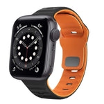 Correia de relógio em silicone com fivela invertida e textura ondulada, para Apple Watch Series 6 40mm, para Apple Watch Series 6 44mm, para Apple Watch Series 5 44mm, para Apple Watch Series 5 40mm