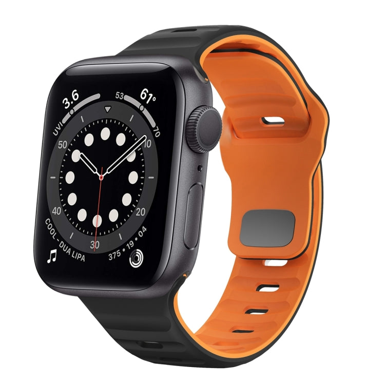 Correia de relógio em silicone com fivela invertida e textura ondulada, para Apple Watch Series 6 40mm, para Apple Watch Series 6 44mm, para Apple Watch Series 5 44mm, para Apple Watch Series 5 40mm