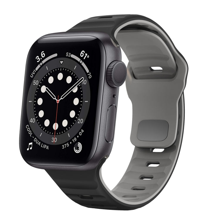 Correia de relógio em silicone com fivela invertida e textura ondulada, para Apple Watch Series 6 40mm, para Apple Watch Series 6 44mm, para Apple Watch Series 5 44mm, para Apple Watch Series 5 40mm