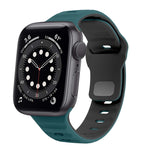 Correia de relógio em silicone com fivela invertida e textura ondulada, para Apple Watch Series 6 40mm, para Apple Watch Series 6 44mm, para Apple Watch Series 5 44mm, para Apple Watch Series 5 40mm