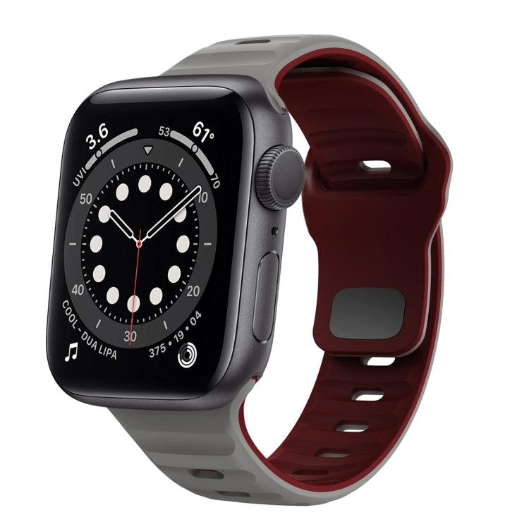 Correia de relógio em silicone com fivela invertida e textura ondulada, para Apple Watch Series 6 40mm, para Apple Watch Series 6 44mm, para Apple Watch Series 5 44mm, para Apple Watch Series 5 40mm