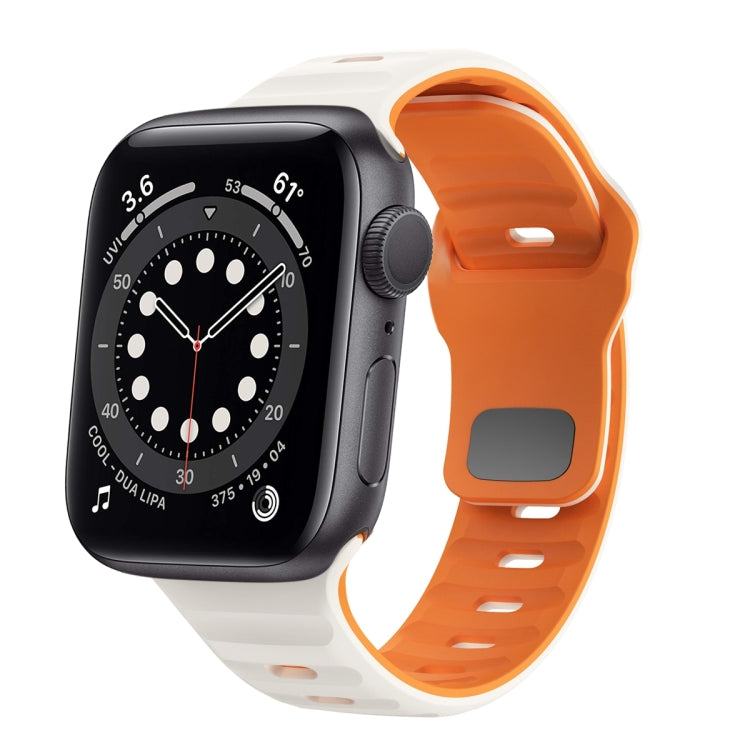 Correia de relógio em silicone com fivela invertida e textura ondulada, para Apple Watch Series 6 40mm, para Apple Watch Series 6 44mm, para Apple Watch Series 5 44mm, para Apple Watch Series 5 40mm