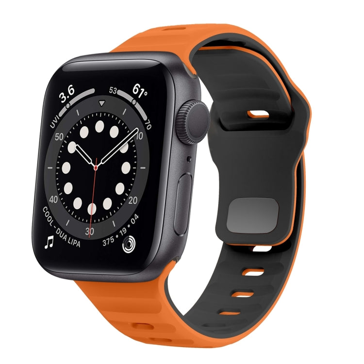 Correia de relógio em silicone com fivela invertida e textura ondulada, para Apple Watch Series 6 40mm, para Apple Watch Series 6 44mm, para Apple Watch Series 5 44mm, para Apple Watch Series 5 40mm