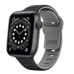 Correia de relógio em silicone com fivela invertida e textura ondulada, para Apple Watch Series 6 40mm, para Apple Watch Series 6 44mm, para Apple Watch Series 5 44mm, para Apple Watch Series 5 40mm
