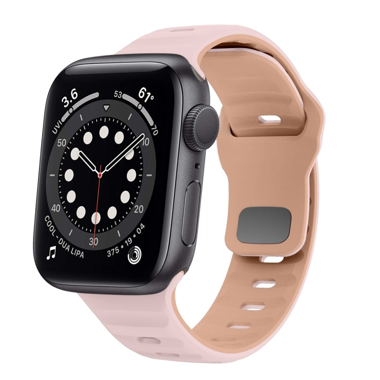Correia de relógio em silicone com fivela invertida e textura ondulada, para Apple Watch Series 6 40mm, para Apple Watch Series 6 44mm, para Apple Watch Series 5 44mm, para Apple Watch Series 5 40mm