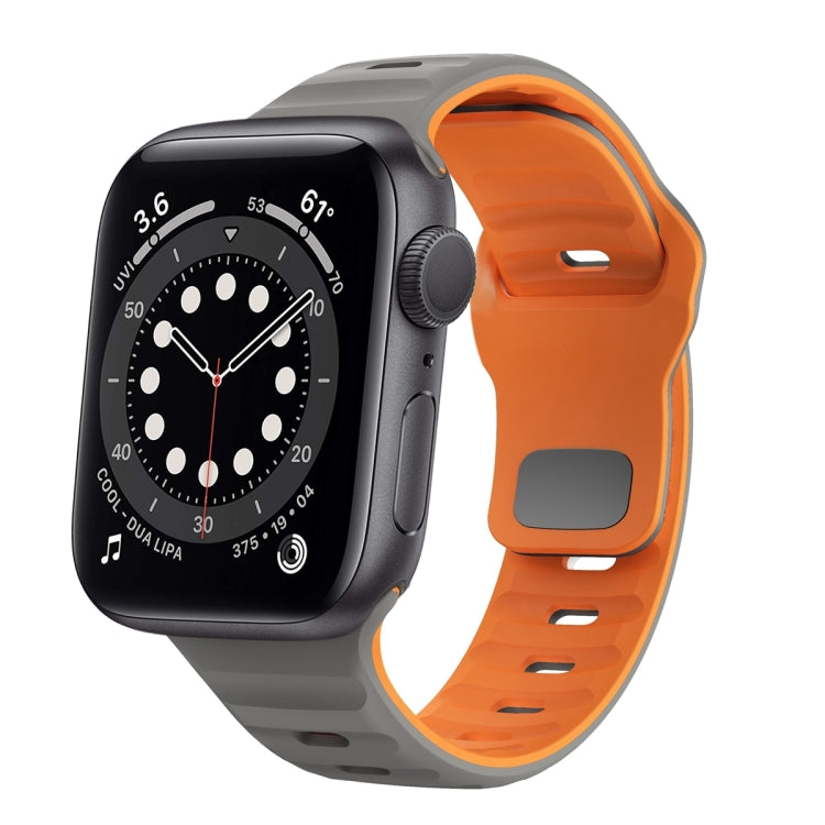 Correia de relógio em silicone com fivela invertida e textura ondulada, para Apple Watch Series 6 40mm, para Apple Watch Series 6 44mm, para Apple Watch Series 5 44mm, para Apple Watch Series 5 40mm