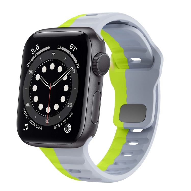 Correia de relógio em silicone com fivela invertida e textura ondulada, para Apple Watch Series 6 40mm, para Apple Watch Series 6 44mm, para Apple Watch Series 5 44mm, para Apple Watch Series 5 40mm