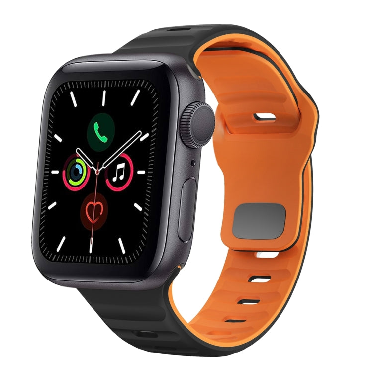 Correia de relógio em silicone com fivela invertida e textura ondulada, para Apple Watch Series 6 40mm, para Apple Watch Series 6 44mm, para Apple Watch Series 5 44mm, para Apple Watch Series 5 40mm