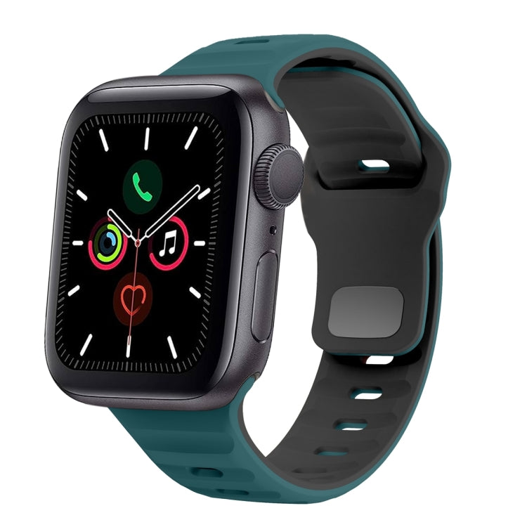 Correia de relógio em silicone com fivela invertida e textura ondulada, para Apple Watch Series 6 40mm, para Apple Watch Series 6 44mm, para Apple Watch Series 5 44mm, para Apple Watch Series 5 40mm