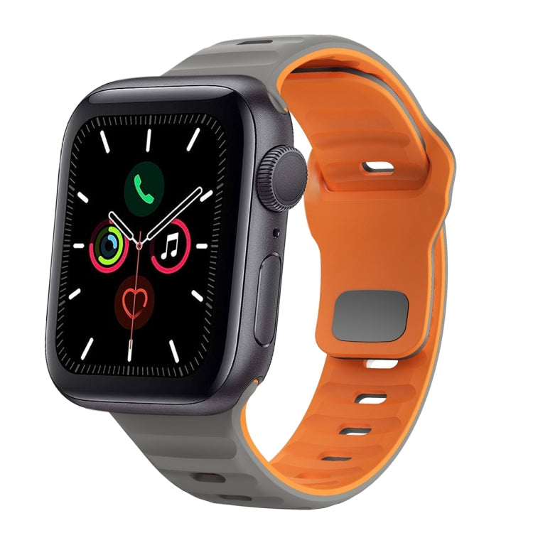 Correia de relógio em silicone com fivela invertida e textura ondulada, para Apple Watch Series 6 40mm, para Apple Watch Series 6 44mm, para Apple Watch Series 5 44mm, para Apple Watch Series 5 40mm