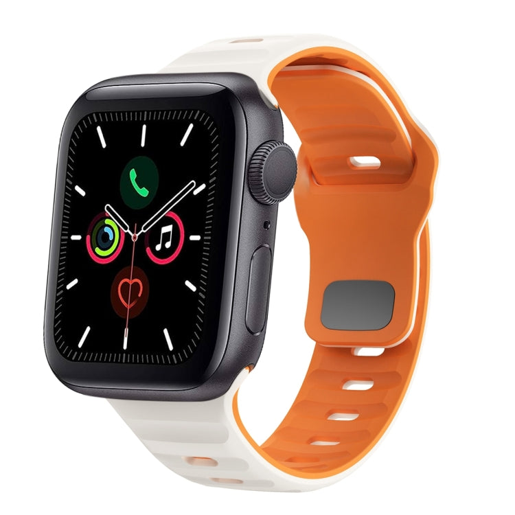 Correia de relógio em silicone com fivela invertida e textura ondulada, para Apple Watch Series 6 40mm, para Apple Watch Series 6 44mm, para Apple Watch Series 5 44mm, para Apple Watch Series 5 40mm