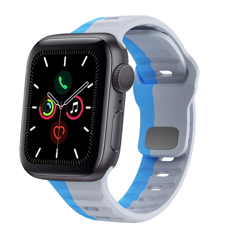 Correia de relógio em silicone com fivela invertida e textura ondulada, para Apple Watch Series 6 40mm, para Apple Watch Series 6 44mm, para Apple Watch Series 5 44mm, para Apple Watch Series 5 40mm