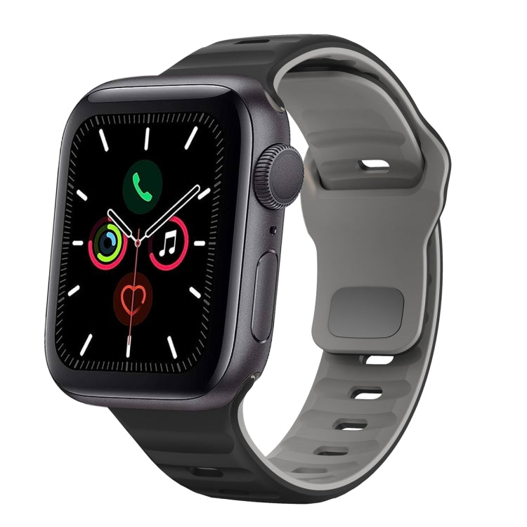 Correia de relógio em silicone com fivela invertida e textura ondulada, para Apple Watch Series 6 40mm, para Apple Watch Series 6 44mm, para Apple Watch Series 5 44mm, para Apple Watch Series 5 40mm