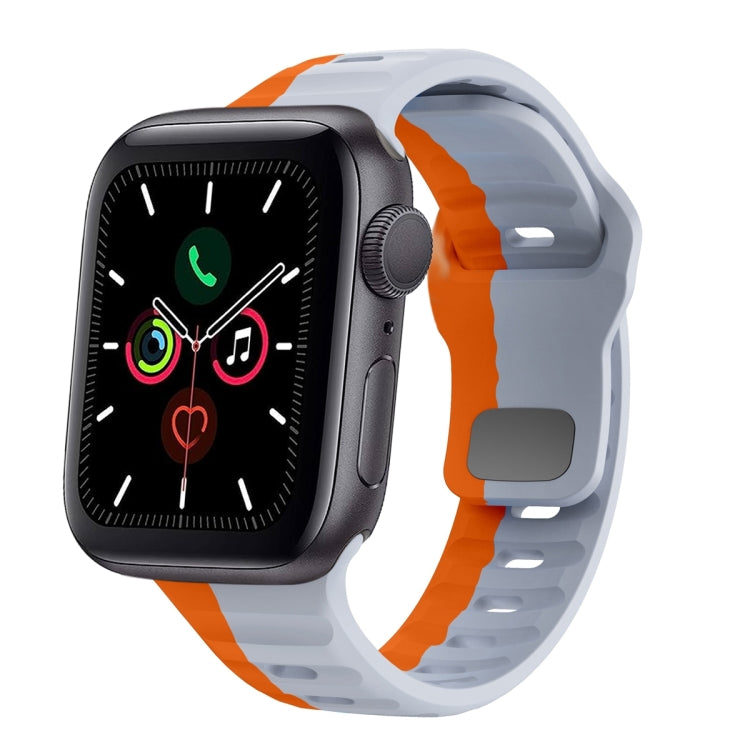 Correia de relógio em silicone com fivela invertida e textura ondulada, para Apple Watch Series 6 40mm, para Apple Watch Series 6 44mm, para Apple Watch Series 5 44mm, para Apple Watch Series 5 40mm