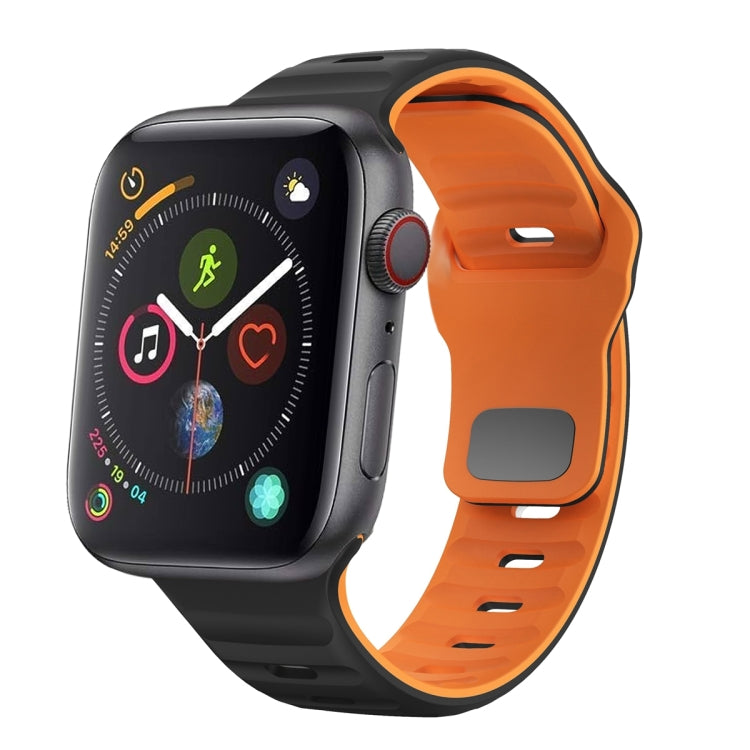 Correia de relógio em silicone com fivela invertida e textura ondulada, para Apple Watch Series 4 44mm, para Apple Watch Series 4 40mm, para Apple Watch Series 3 38mm, para Apple Watch Series 3 42mm