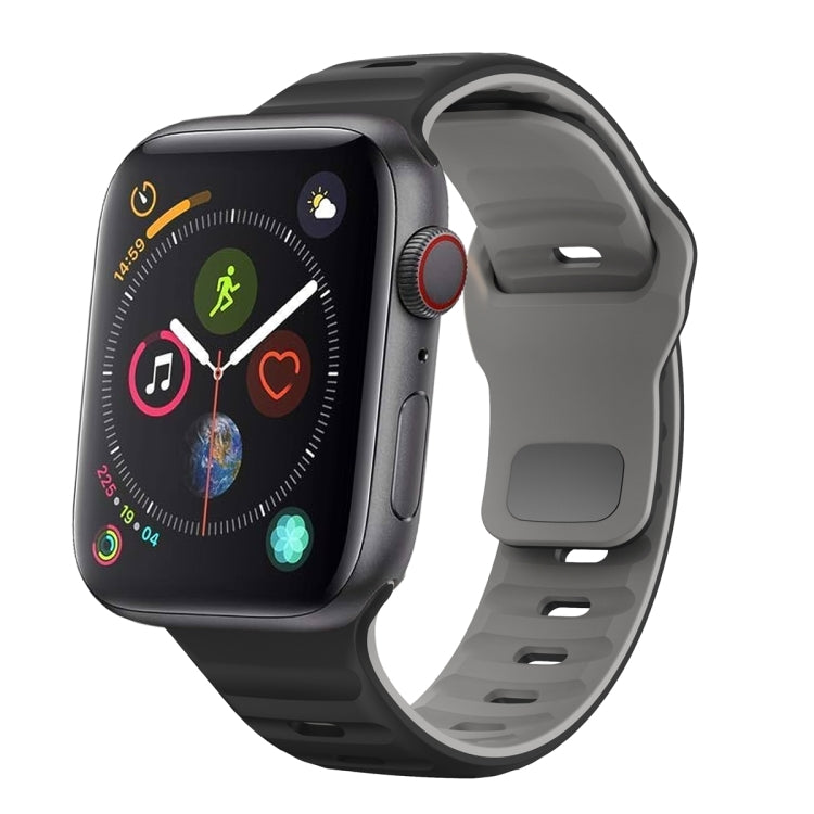 Correia de relógio em silicone com fivela invertida e textura ondulada, para Apple Watch Series 4 44mm, para Apple Watch Series 4 40mm, para Apple Watch Series 3 38mm, para Apple Watch Series 3 42mm