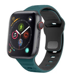 Correia de relógio em silicone com fivela invertida e textura ondulada, para Apple Watch Series 4 44mm, para Apple Watch Series 4 40mm, para Apple Watch Series 3 38mm, para Apple Watch Series 3 42mm