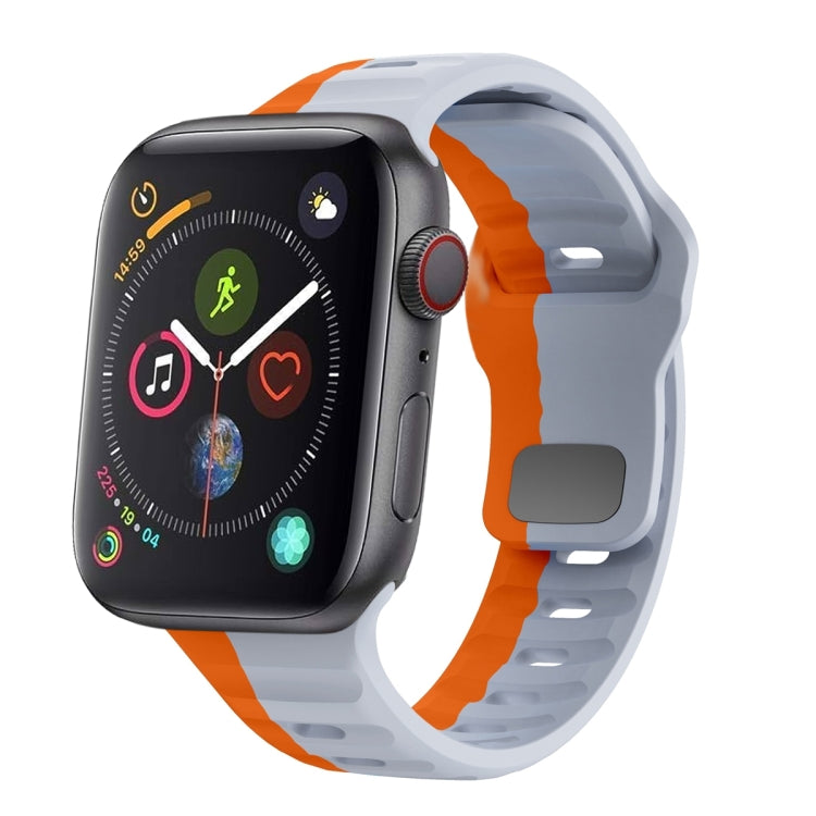 Correia de relógio em silicone com fivela invertida e textura ondulada, para Apple Watch Series 4 44mm, para Apple Watch Series 4 40mm, para Apple Watch Series 3 38mm, para Apple Watch Series 3 42mm