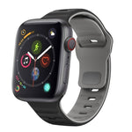 Correia de relógio em silicone com fivela invertida e textura ondulada, para Apple Watch Series 4 44mm, para Apple Watch Series 4 40mm, para Apple Watch Series 3 38mm, para Apple Watch Series 3 42mm