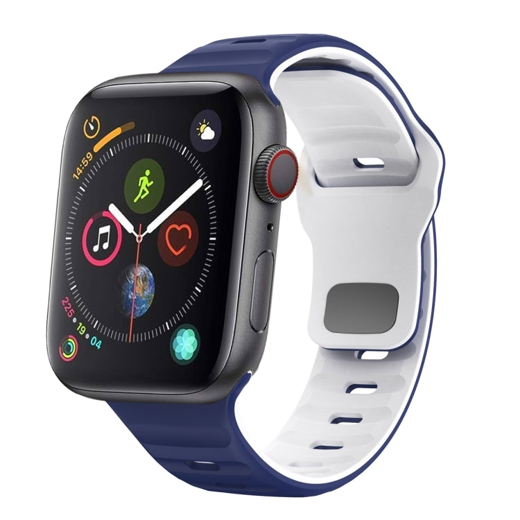 Correia de relógio em silicone com fivela invertida e textura ondulada, para Apple Watch Series 4 44mm, para Apple Watch Series 4 40mm, para Apple Watch Series 3 38mm, para Apple Watch Series 3 42mm